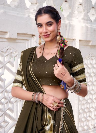 SAKHI 1664 - Catalog # 66936 (Set of 4 Readymade Lehengas)