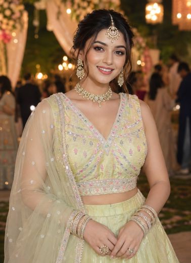 HIRNI - Catalog # 66972 (Set of 3 Readymade Lehengas)