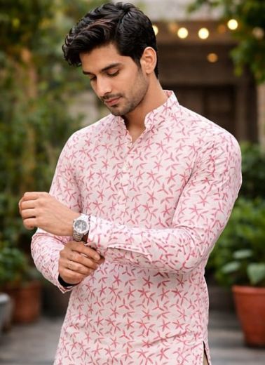 MEN'S SHORT KURTA - Catalog # 67017 (Set of 19 Men's Ethnic Wear)