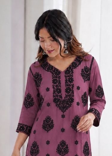 CHIKANKARI CO-ORD SET - Catalog # 67024 (Set of 6 Tops With Bottoms)