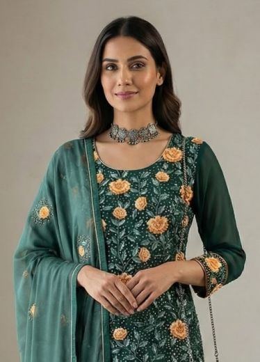 DESIGN 7054 - Catalog # 67096 (Set of 4 Readymade Salwar Suits)
