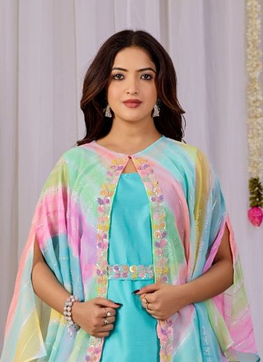 NAVRANG CAPE SET - Catalog # 67212 (Set of 4 Readymade Women's Kurtis / Tops)