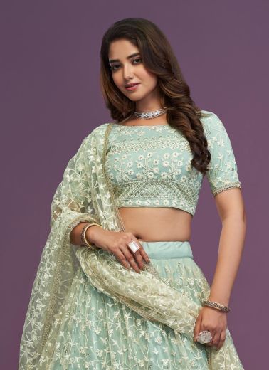 DESIGN 165 - Catalog # 67259 (Set of 8 Semi-Stitched Lehengas)