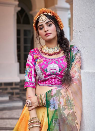 SANSKRITI - Catalog # 67291 (Set of 5 Semi-Stitched Lehengas)