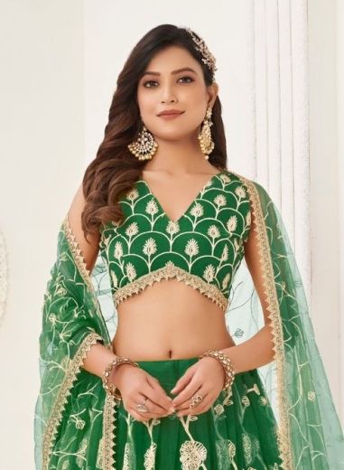 NAIMIN - Catalog # 67353 (Set of 5 Semi-Stitched Lehengas)