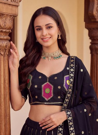 GARBA NIGHTS - Catalog # 67362 (Set of 2 Readymade Lehengas)