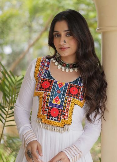 NAV DURGA - Catalog # 67366 (Set of 3 Readymade Gowns)