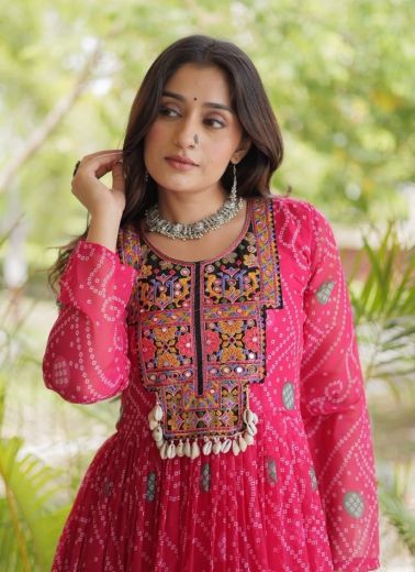 DESI DURGA - Catalog # 67383 (Set of 3 Readymade Gowns)
