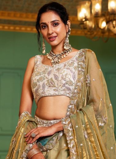 ADANA - Catalog # 67384 (Set of 3 Semi-Stitched Lehengas)