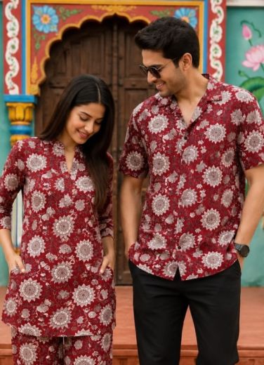 HAND BAGRU PRINTED COUPLE COMBO SET - Catalog # 67403 (Set of 32 Couple-Combo)