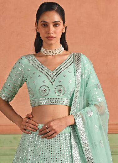 LOOMS - Catalog # 67581 (Set of 11 Semi-Stitched Lehengas)