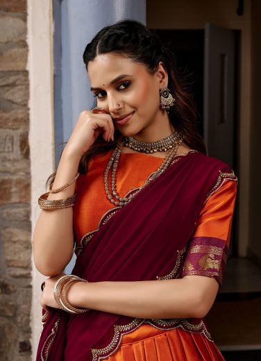 TASNEEM - Catalog # 67622 (Set of 4 Semi-Stitched Lehengas)