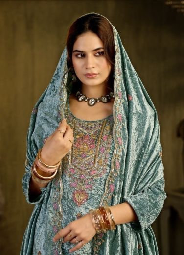 ZULFIKAR - Catalog # 67635 (Set of 4 Semi-Stitched / Un-Stitched Suits)