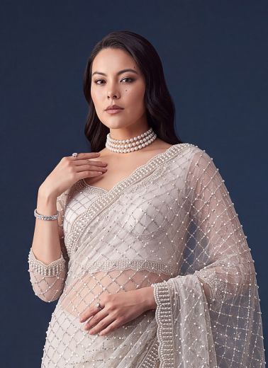 NET BEADS - Catalog # 67657 (Set of 4 Sarees)