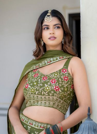SINZARA - Catalog # 67701 (Set of 4 Semi-Stitched Lehengas)