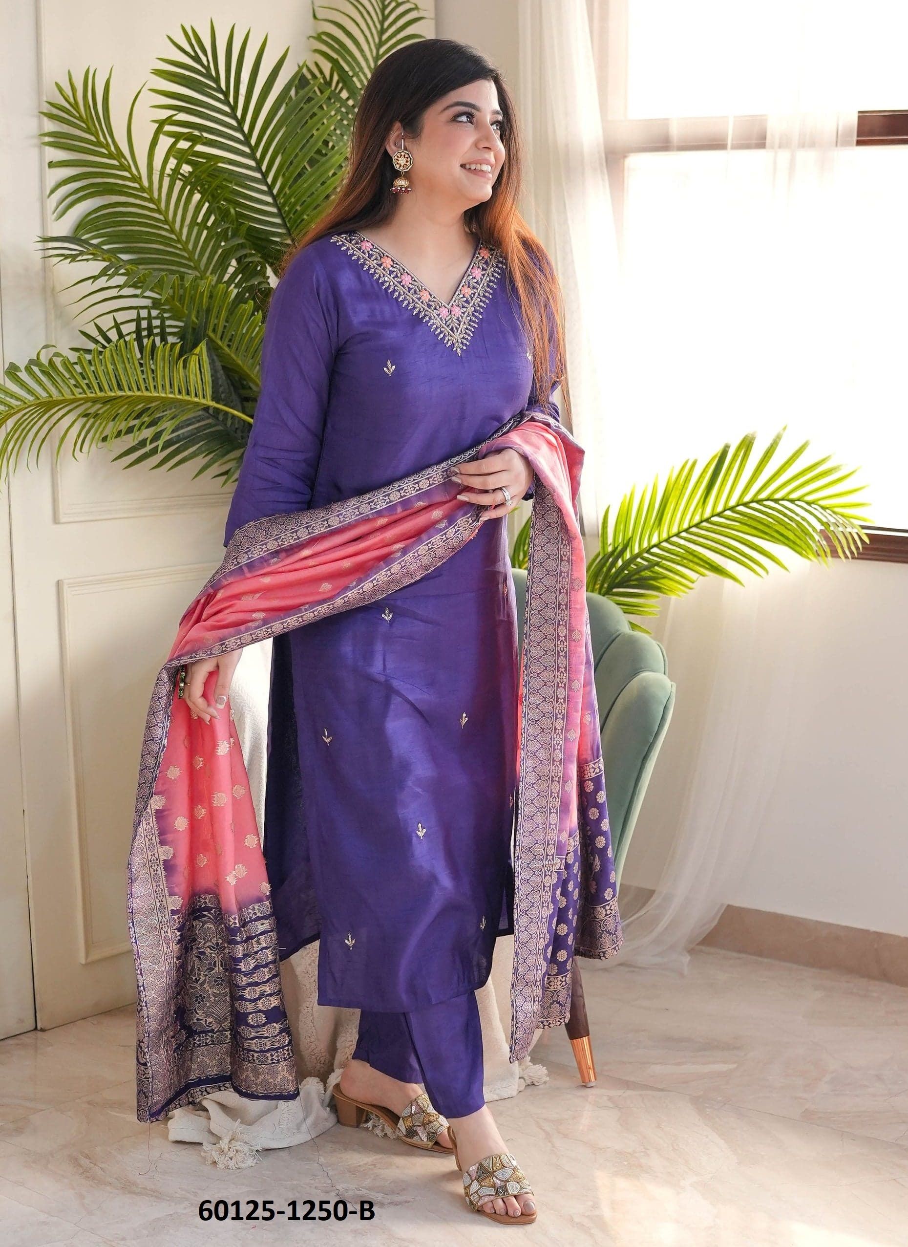 SAVITRI - Catalog # 60125 (Set of 2 Readymade Salwar Suits) by Brand MEHERIYA