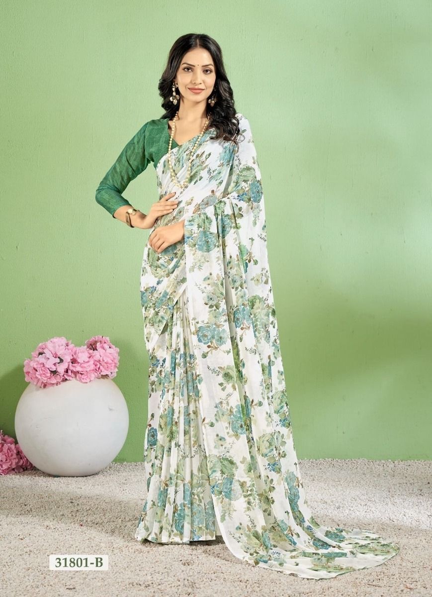 STAR CHIFFON 154 - CATALOG # 50728 (SET OF 12 SAREES)
