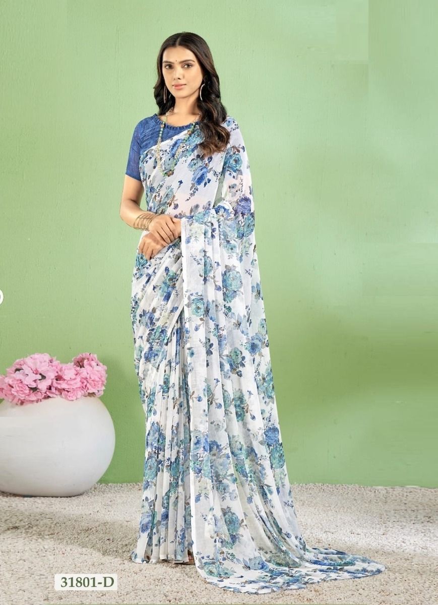 STAR CHIFFON 154 - CATALOG # 50728 (SET OF 12 SAREES)