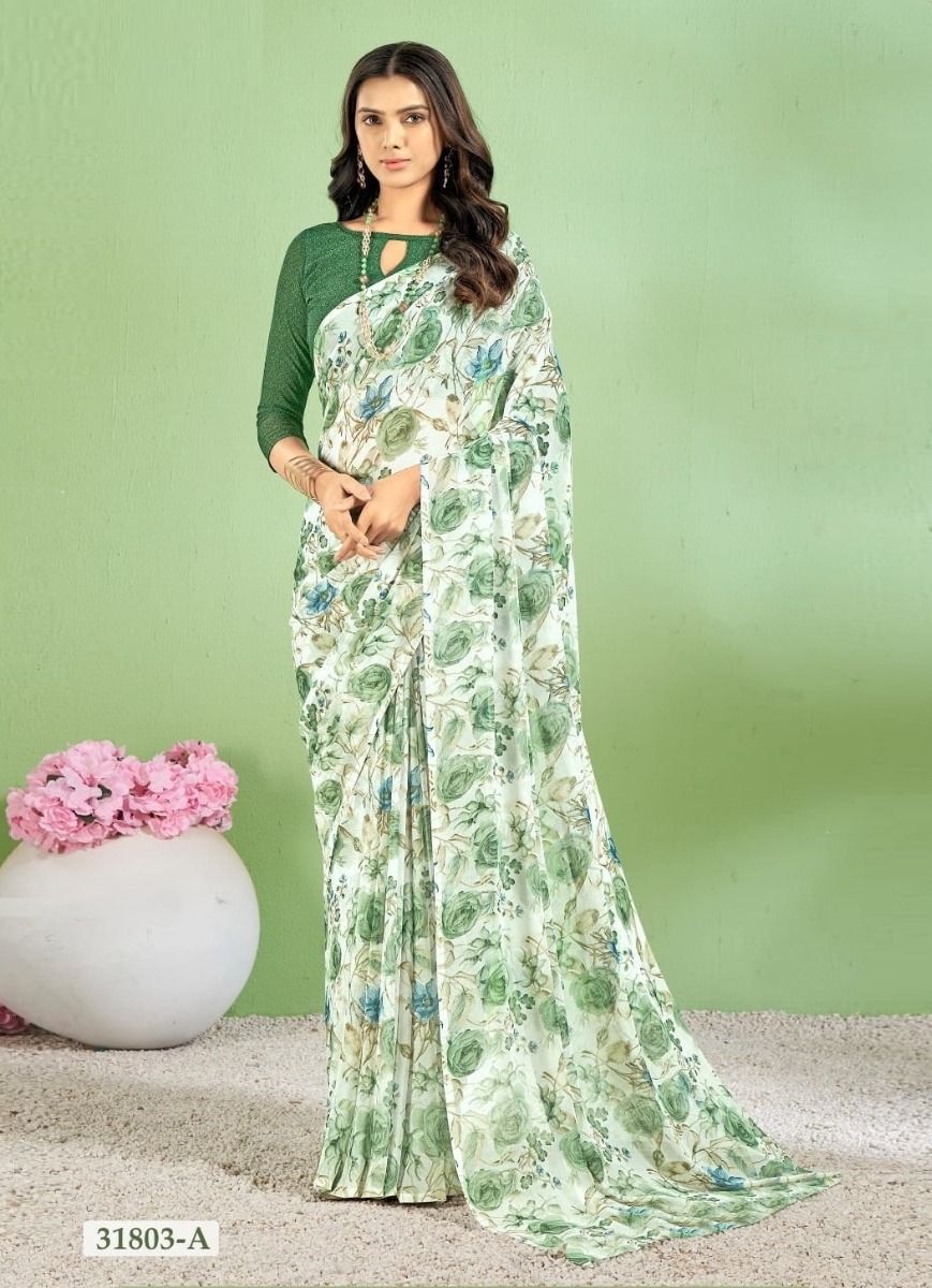 STAR CHIFFON 154 - CATALOG # 50728 (SET OF 12 SAREES)