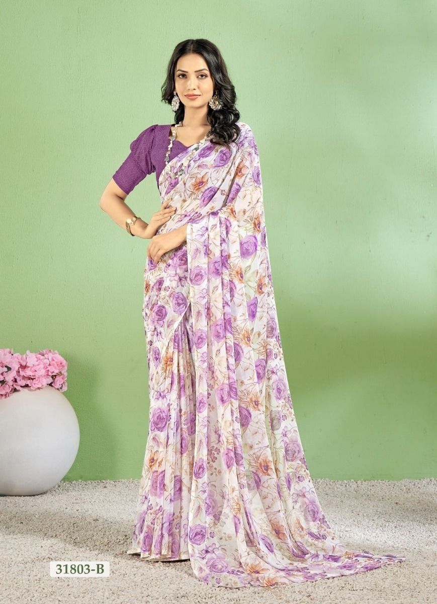 STAR CHIFFON 154 - CATALOG # 50728 (SET OF 12 SAREES)