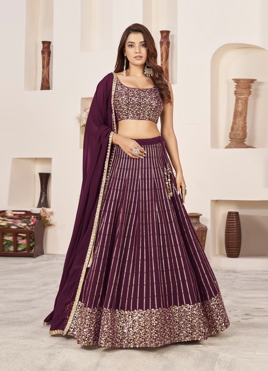 ANCHAL - CATALOG # 51311 (SET OF 5 LEHENGAS (SEMI-STITCHED)) ANCHAL - CATALOG # 51311 (SET OF 5 LEHENGAS (SEMI-STITCHED))