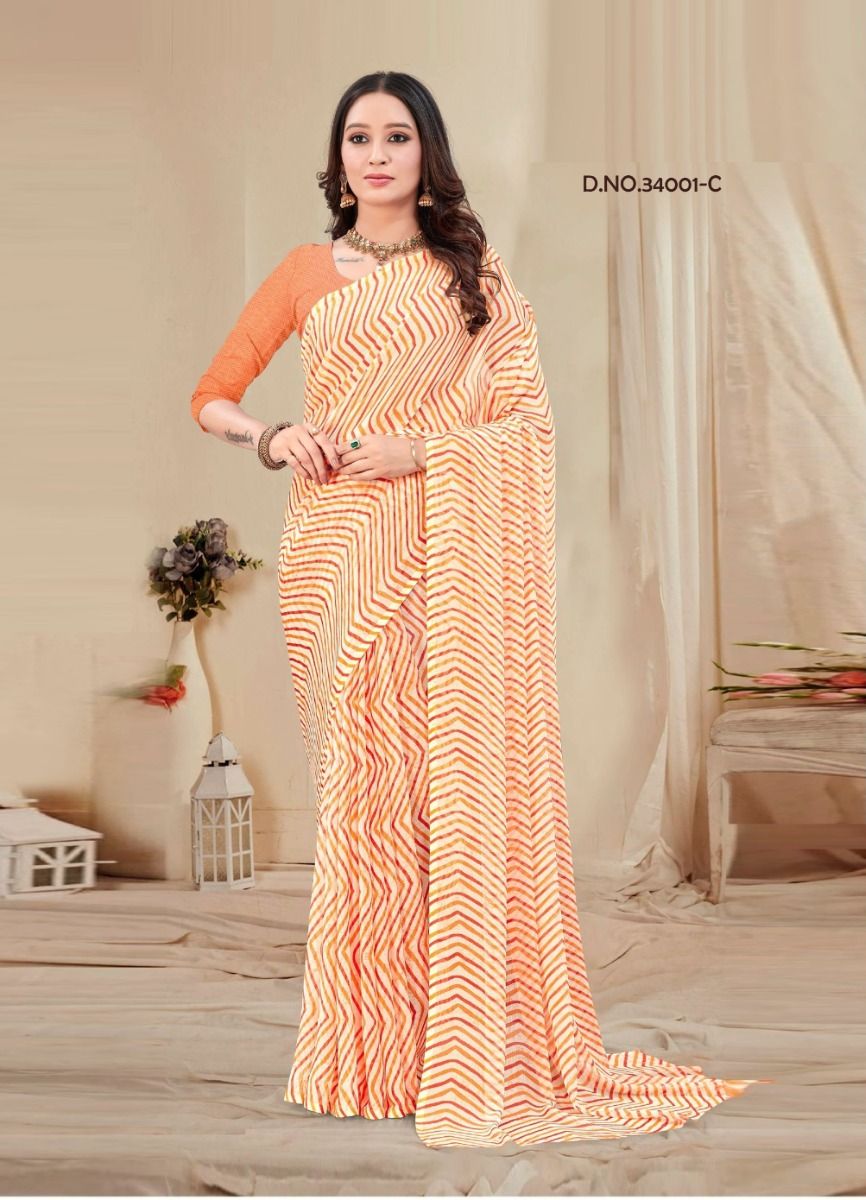 STAR CHIFFON LEHERIYA 1 - CATALOG # 51431 (SET OF 6 SAREES) STAR CHIFFON LEHERIYA 1 - CATALOG # 51431 (SET OF 6 SAREES)
