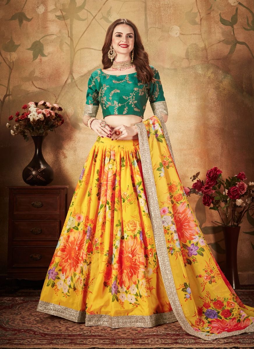 FLORAL 1 - CATALOG # 51486 (SET OF 10 LEHENGAS (SEMI-STITCHED)) FLORAL 1 - CATALOG # 51486 (SET OF 10 LEHENGAS (SEMI-STITCHED))