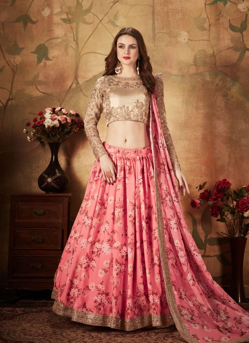 FLORAL 1 - CATALOG # 51486 (SET OF 10 LEHENGAS (SEMI-STITCHED)) FLORAL 1 - CATALOG # 51486 (SET OF 10 LEHENGAS (SEMI-STITCHED))