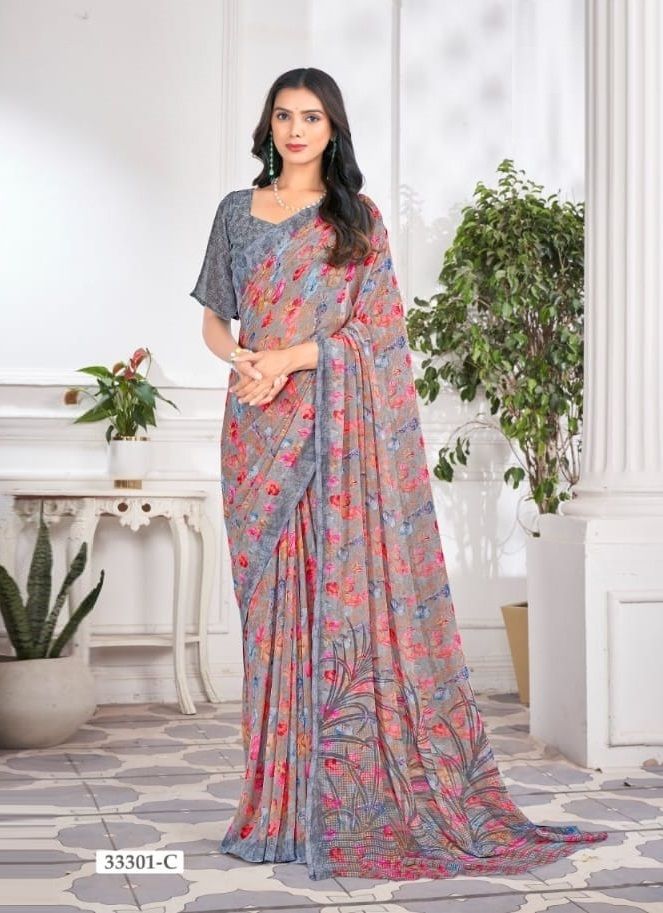 RAGAA GEORGETTE 9 - CATALOG # 51527 (SET OF 12 SAREES)