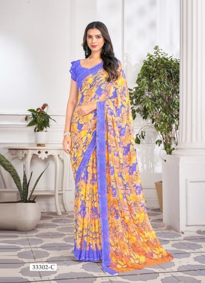 RAGAA GEORGETTE 9 - CATALOG # 51527 (SET OF 12 SAREES)