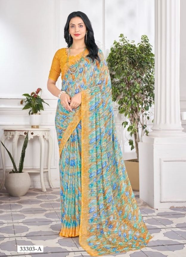 RAGAA GEORGETTE 9 - CATALOG # 51527 (SET OF 12 SAREES)