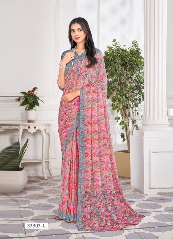 RAGAA GEORGETTE 9 - CATALOG # 51527 (SET OF 12 SAREES)