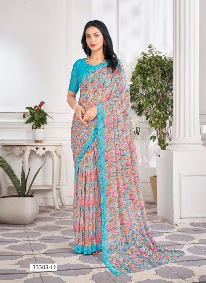 RAGAA GEORGETTE 9 - CATALOG # 51527 (SET OF 12 SAREES)