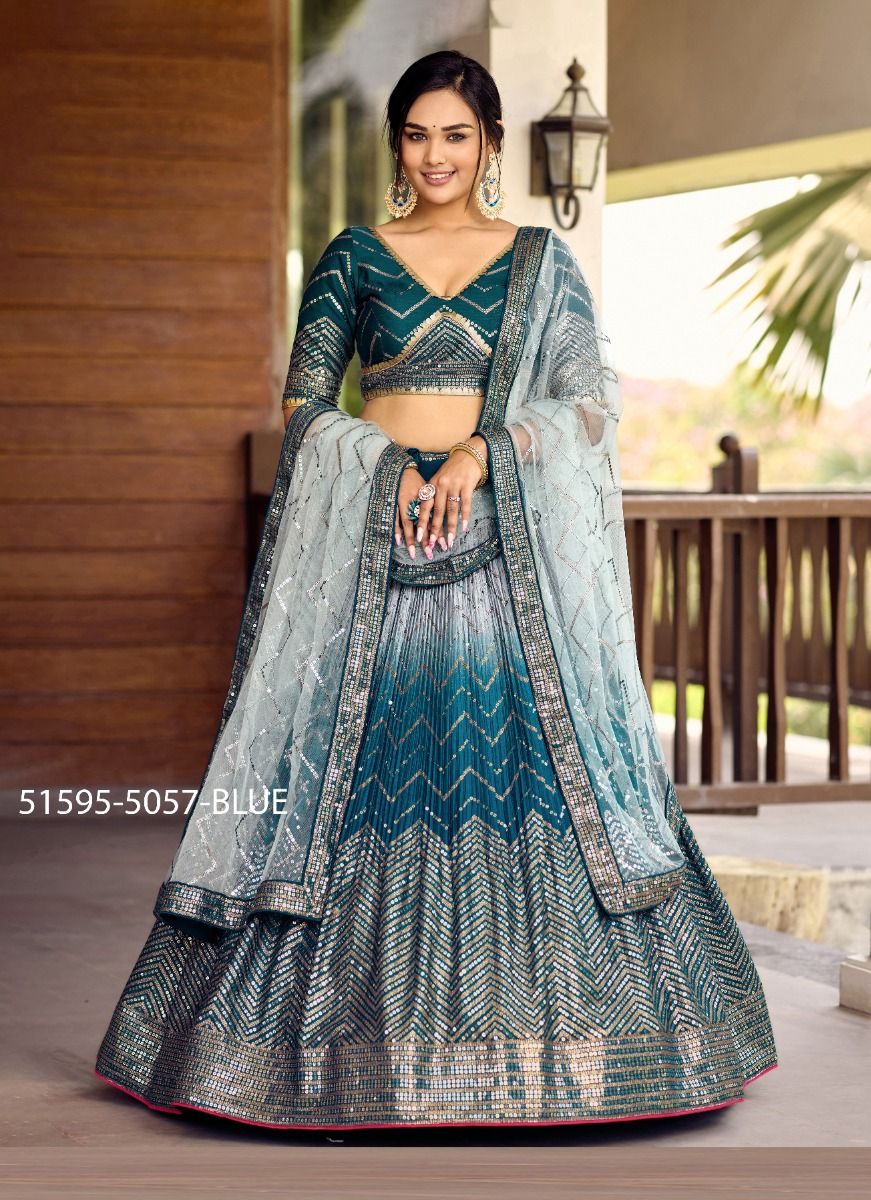 KIMAYA - CATALOG # 51595 (SET OF 6 LEHENGAS (SEMI-STITCHED))