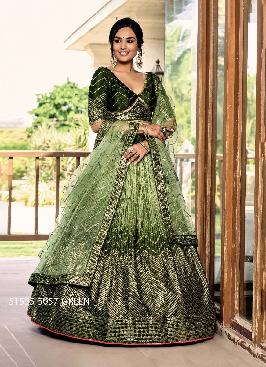 KIMAYA - CATALOG # 51595 (SET OF 6 LEHENGAS (SEMI-STITCHED))
