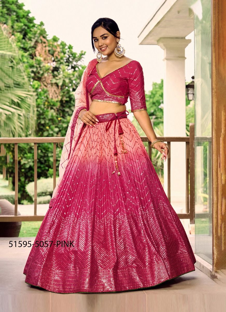 KIMAYA - CATALOG # 51595 (SET OF 6 LEHENGAS (SEMI-STITCHED))