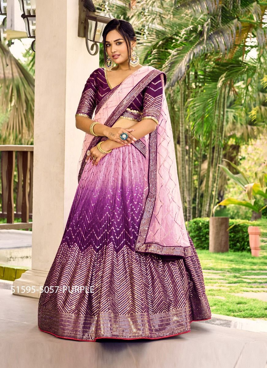 KIMAYA - CATALOG # 51595 (SET OF 6 LEHENGAS (SEMI-STITCHED))