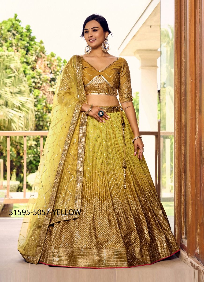 KIMAYA - CATALOG # 51595 (SET OF 6 LEHENGAS (SEMI-STITCHED))