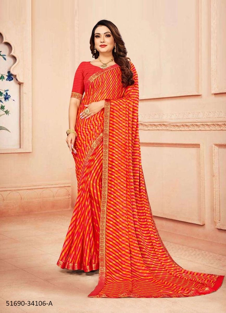 STAR CHIFFON LEHERIYA 106 - CATALOG # 51690 (SET OF 6 SAREES) STAR CHIFFON LEHERIYA 106 - CATALOG # 51690 (SET OF 6 SAREES)
