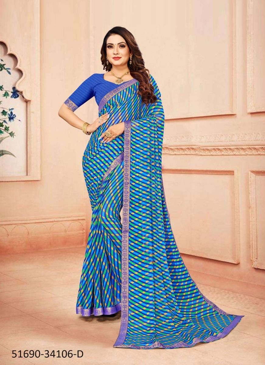 STAR CHIFFON LEHERIYA 106 - CATALOG # 51690 (SET OF 6 SAREES) STAR CHIFFON LEHERIYA 106 - CATALOG # 51690 (SET OF 6 SAREES)