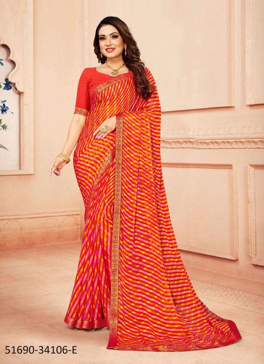 STAR CHIFFON LEHERIYA 106 - CATALOG # 51690 (SET OF 6 SAREES) STAR CHIFFON LEHERIYA 106 - CATALOG # 51690 (SET OF 6 SAREES)