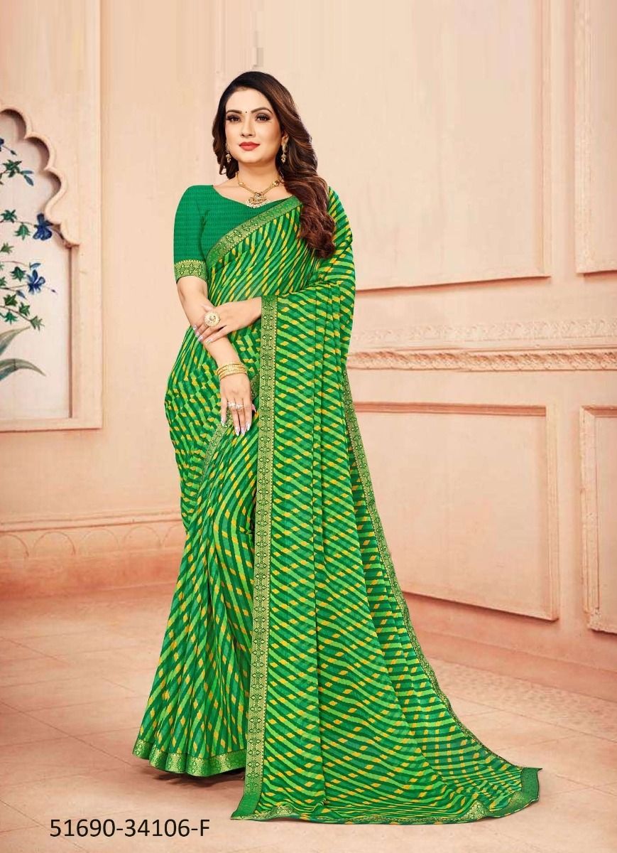 STAR CHIFFON LEHERIYA 106 - CATALOG # 51690 (SET OF 6 SAREES) STAR CHIFFON LEHERIYA 106 - CATALOG # 51690 (SET OF 6 SAREES)