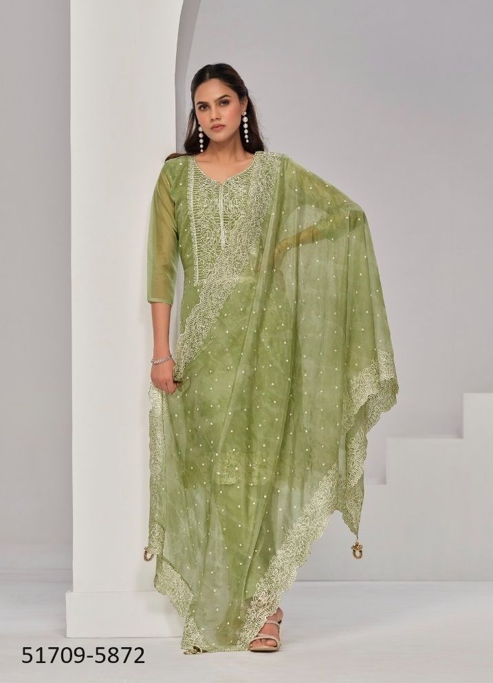 SAMIRAH - CATALOG # 51709 (SET OF 6 SEMI-STITCHED SUITS)