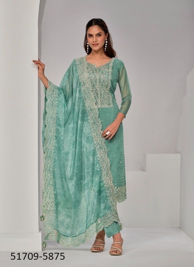 SAMIRAH - CATALOG # 51709 (SET OF 6 SEMI-STITCHED SUITS)