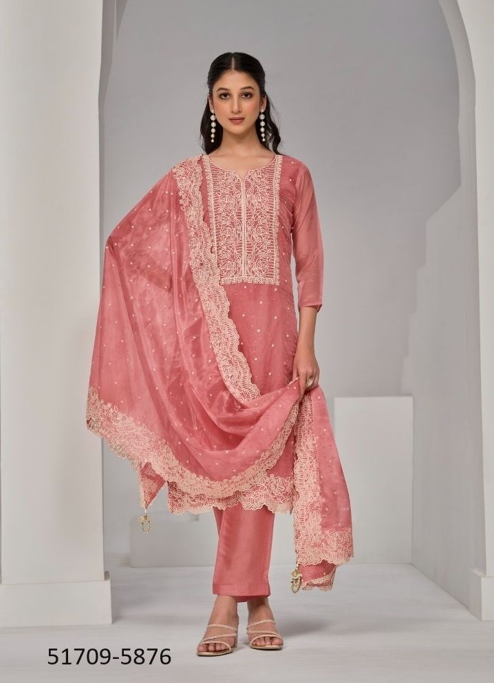 SAMIRAH - CATALOG # 51709 (SET OF 6 SEMI-STITCHED SUITS)