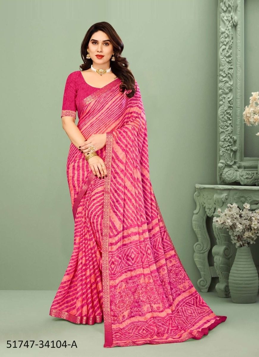 LEHERIYA CHIFFON 104 - CATALOG # 51747 (SET OF 6 SAREES) LEHERIYA CHIFFON 104 - CATALOG # 51747 (SET OF 6 SAREES)