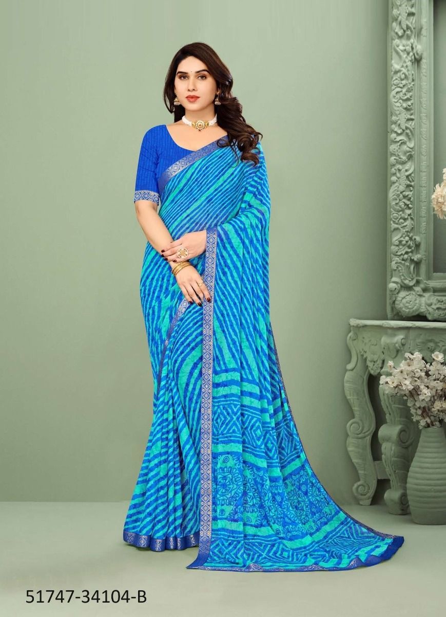 LEHERIYA CHIFFON 104 - CATALOG # 51747 (SET OF 6 SAREES) LEHERIYA CHIFFON 104 - CATALOG # 51747 (SET OF 6 SAREES)