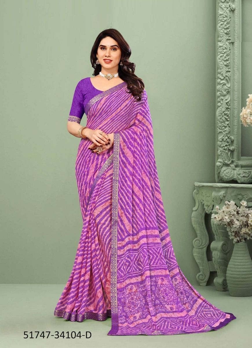 LEHERIYA CHIFFON 104 - CATALOG # 51747 (SET OF 6 SAREES) LEHERIYA CHIFFON 104 - CATALOG # 51747 (SET OF 6 SAREES)