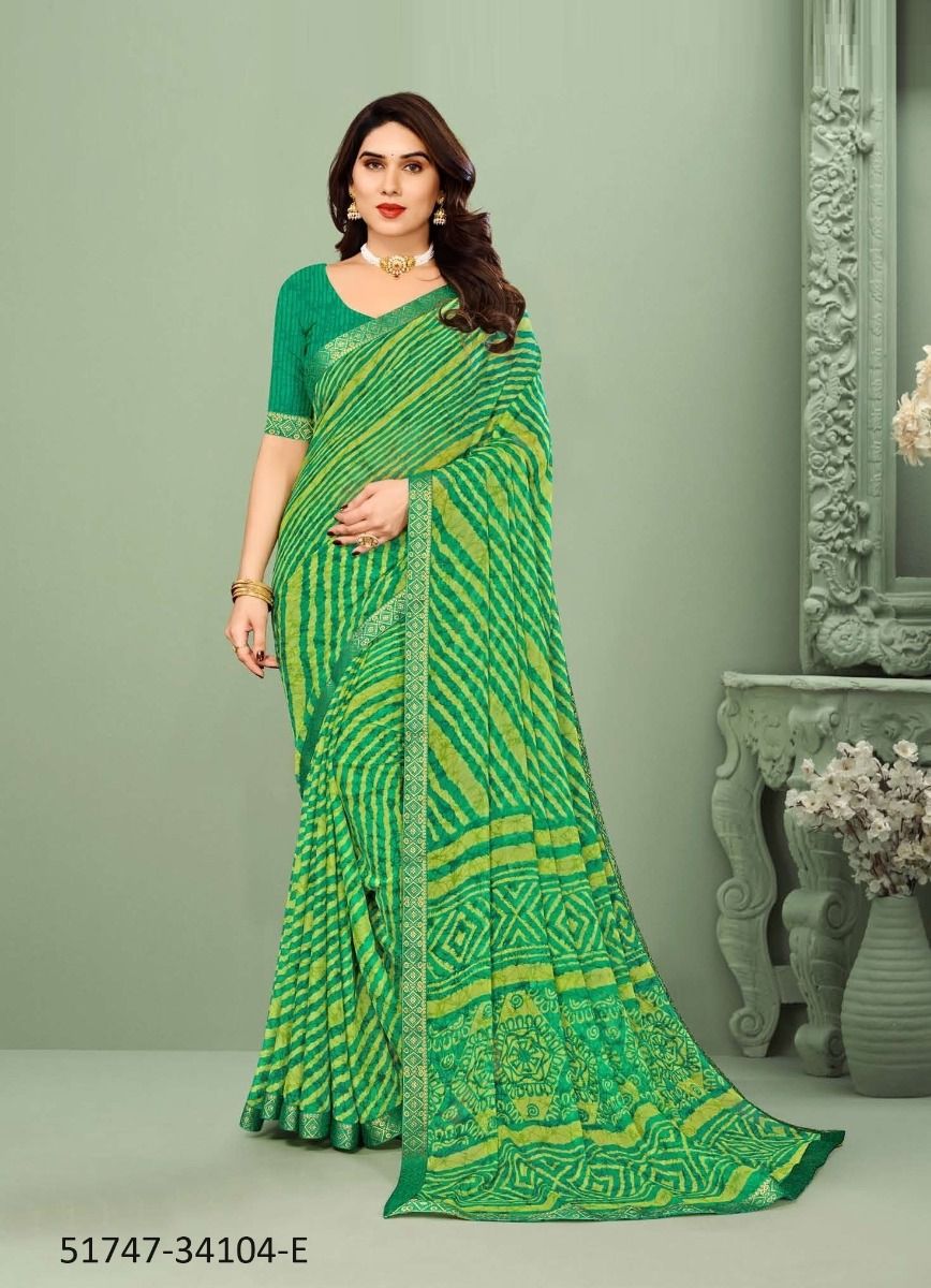 LEHERIYA CHIFFON 104 - CATALOG # 51747 (SET OF 6 SAREES) LEHERIYA CHIFFON 104 - CATALOG # 51747 (SET OF 6 SAREES)