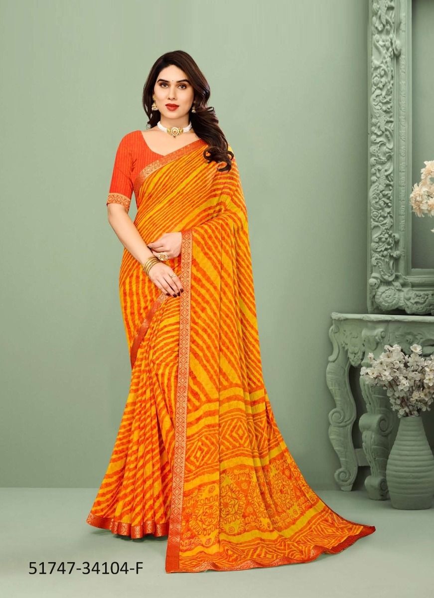 LEHERIYA CHIFFON 104 - CATALOG # 51747 (SET OF 6 SAREES) LEHERIYA CHIFFON 104 - CATALOG # 51747 (SET OF 6 SAREES)